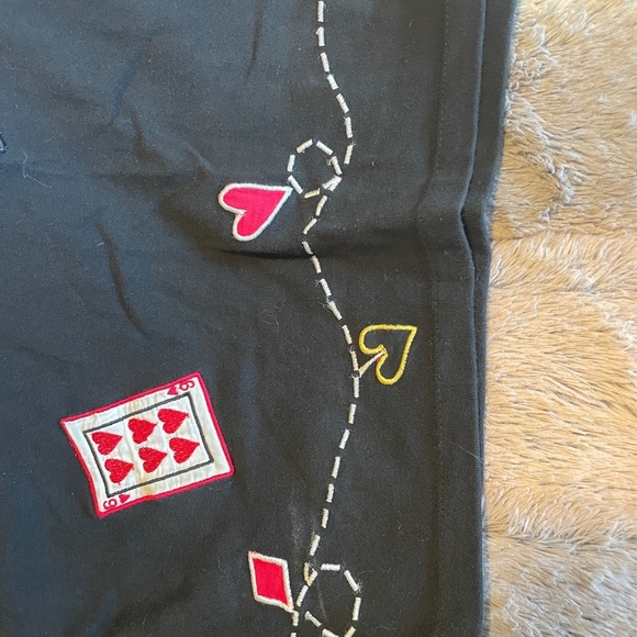 Vintage Y2K Michael Simon Black Embroidered Playing Card T-Shirt Women’s Size L - Picture 5 of 7